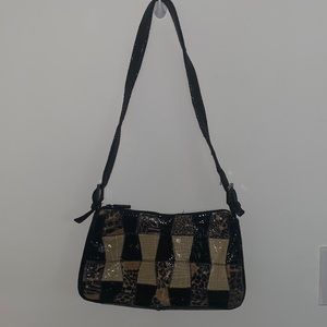 Vintage Bags by Pinky Black/Tan Leather Purse